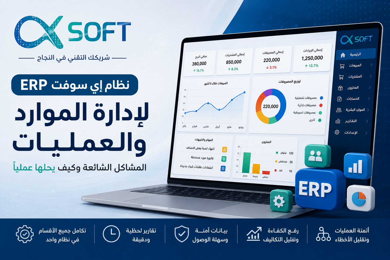 نظام إي سوفت ERP لإدارة الموارد والعمليات